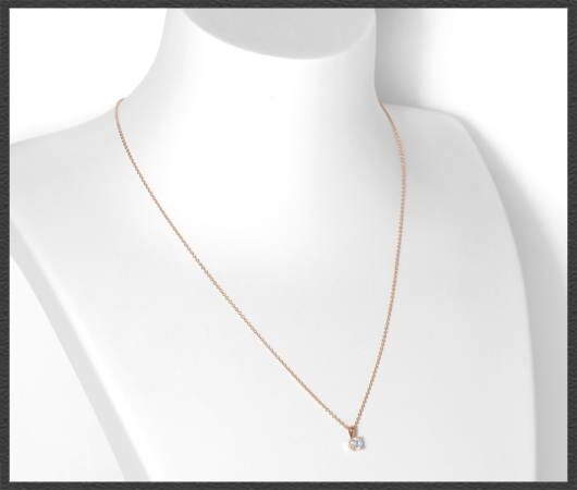 Brillant Anhänger & Kette 585 Gold; 0,47ct, River D